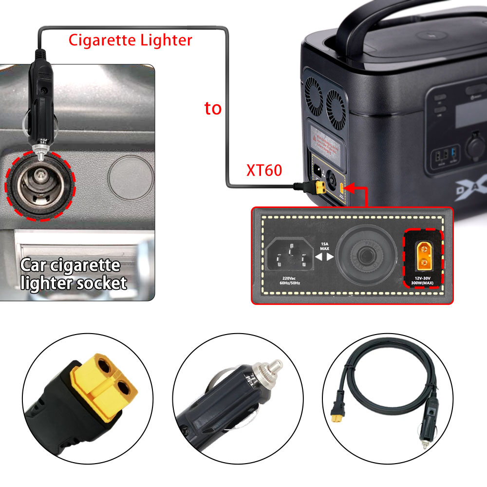 XT60 16AWG 플러그 자동차 시가 라이터 휴대용  - Accessories Experts Vape 리뷰 및 가격